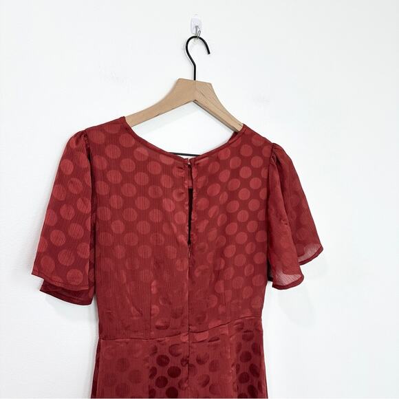 Astr The Label Ebony Dress Midi Flutter Sleeve size XS Polka Dot - Picture 5 of 8